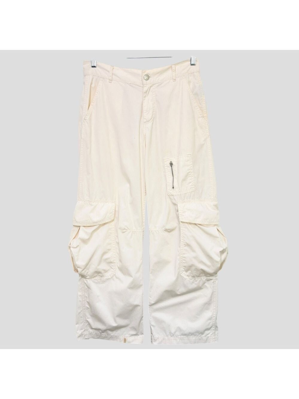 BDG Urban Outfitters Surplus Balloon Cargo Pants 4 Cream Poplin Wide Leg Utility